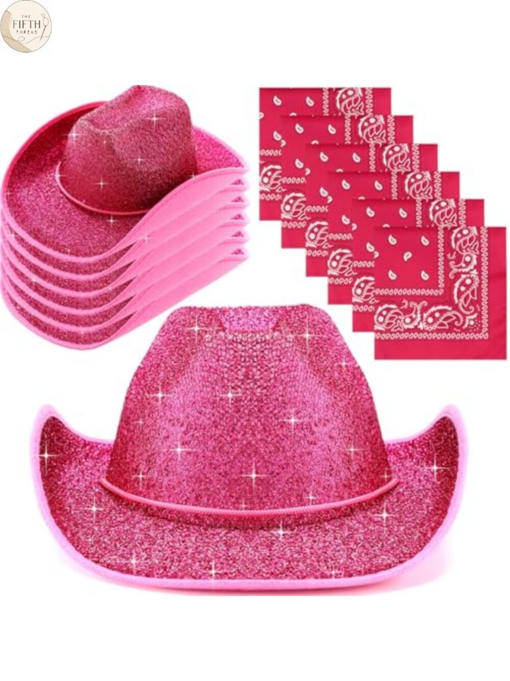 Sparkly Cowboy Hat and Paisley Bandana Set for Western Party